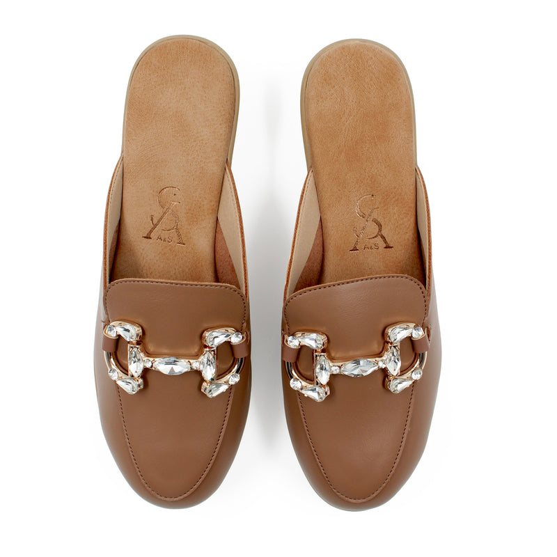 MULES WITH STUDDED BUCKLE