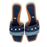 Dual Tone Denim Studded Flats