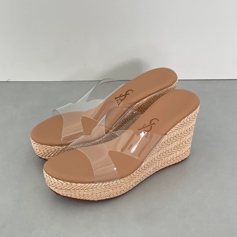 Clear Vinyl Textured Jute High Platforms