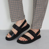 Quilted Strap Closed Back Sandals