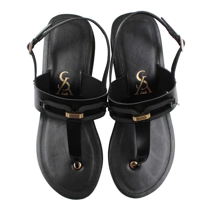 CUSHIONED BUCKLE DETAIL SANDALS