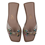 MULTI STONE EMBELLISHED VINYL FLATS