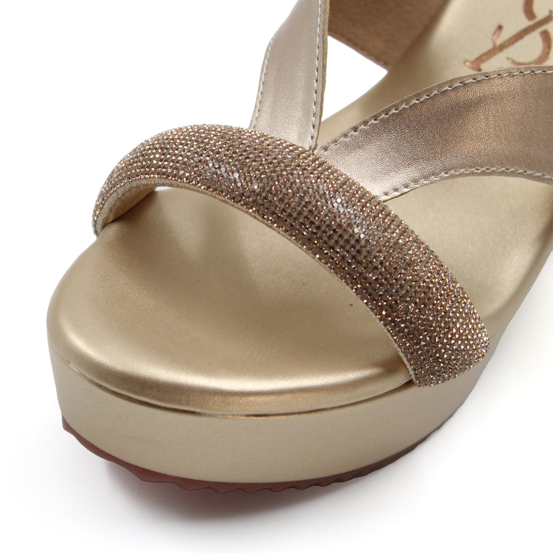 Crystal Detail Dual Strap Wedges