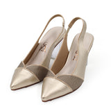 DUAL METALLIC GOLD SLINGBACKS