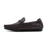 Twisted Leather Slip On Loafers