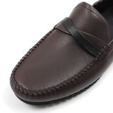 Twisted Leather Slip On Loafers