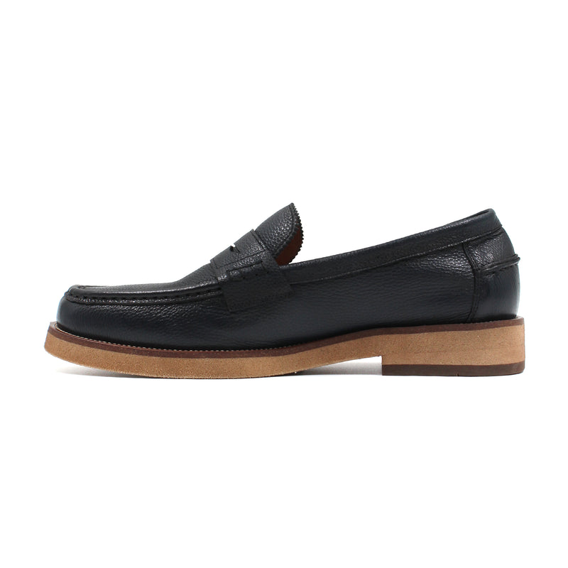 Grained Leather Penny Loafers