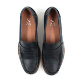 Grained Leather Penny Loafers