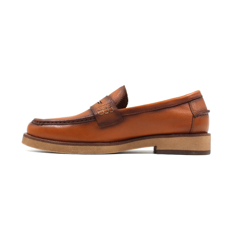 Grained Leather Penny Loafers