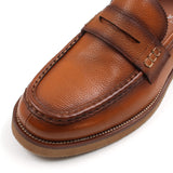 Grained Leather Penny Loafers