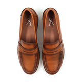 Grained Leather Penny Loafers