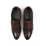 Maroon Leather Metal Detail Oxfords