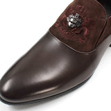 Maroon Leather Metal Detail Oxfords