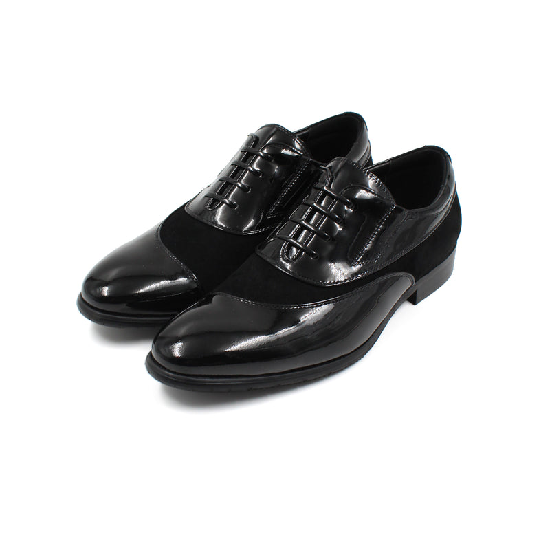 Patent Leather Suede Detail Oxfords