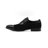 Patent Leather Suede Detail Oxfords