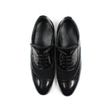 Patent Leather Suede Detail Oxfords