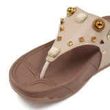 Studded Flip Flop Wedges