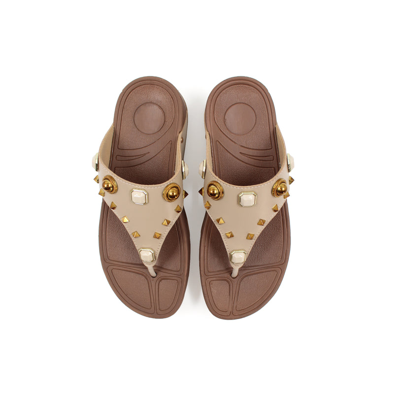 Studded Flip Flop Wedges