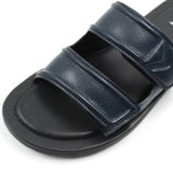 Casual Leather Slip On Sandals