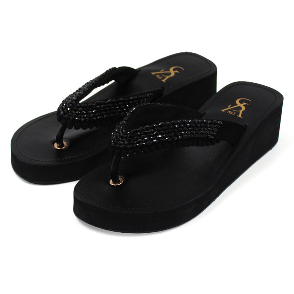 Embellished Flip Flop Platforms