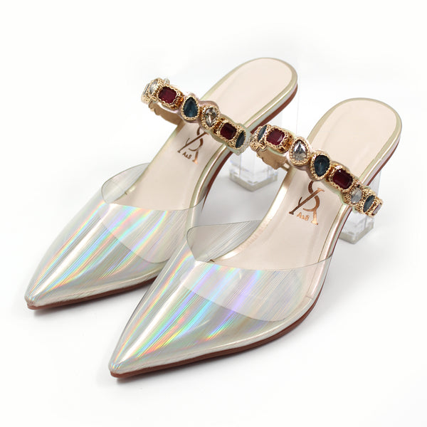 Holographic Embellished Detail Heels