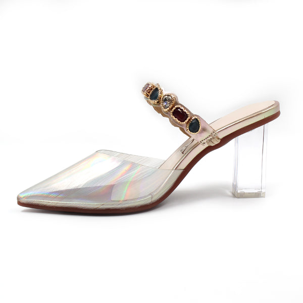 Holographic Embellished Detail Heels