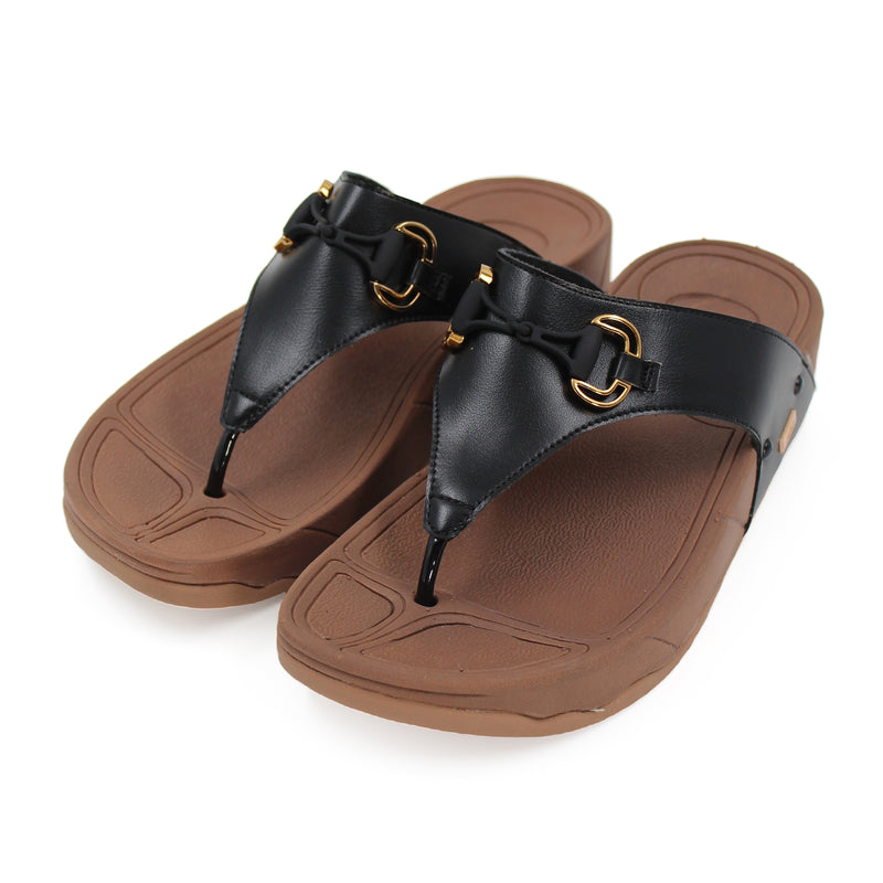 Metal Detail Platform Flip Flops