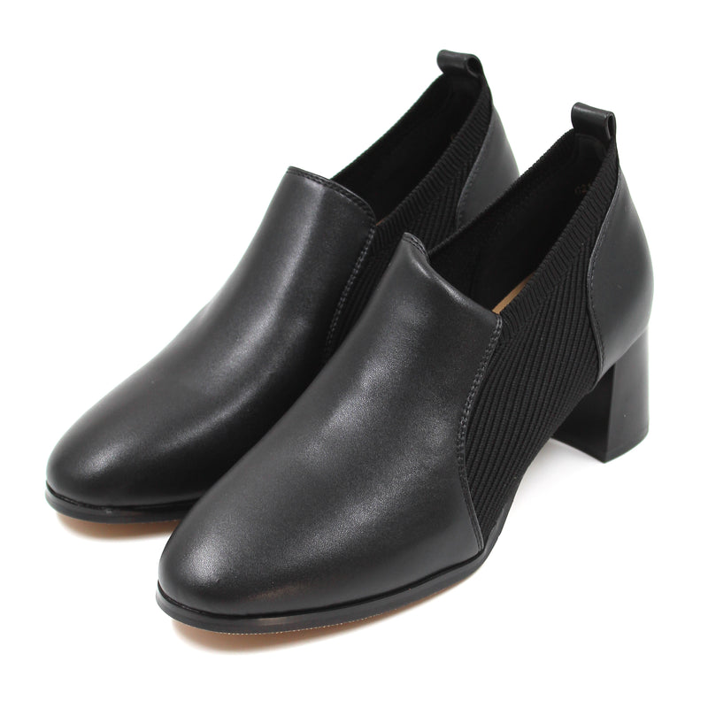 Panelled block heel boots