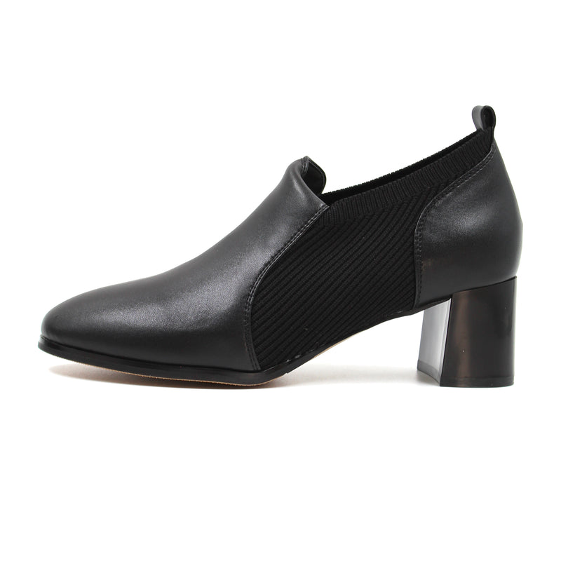 Panelled block heel boots