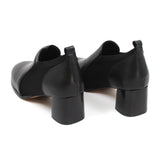 Panelled block heel boots