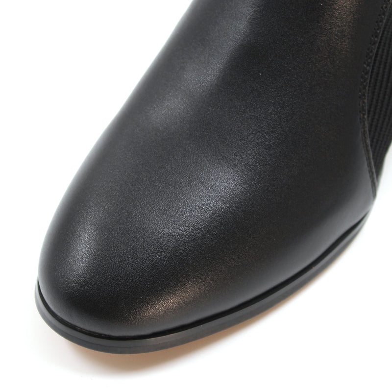 Panelled block heel boots