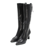 Pointed toe zip detail long boots