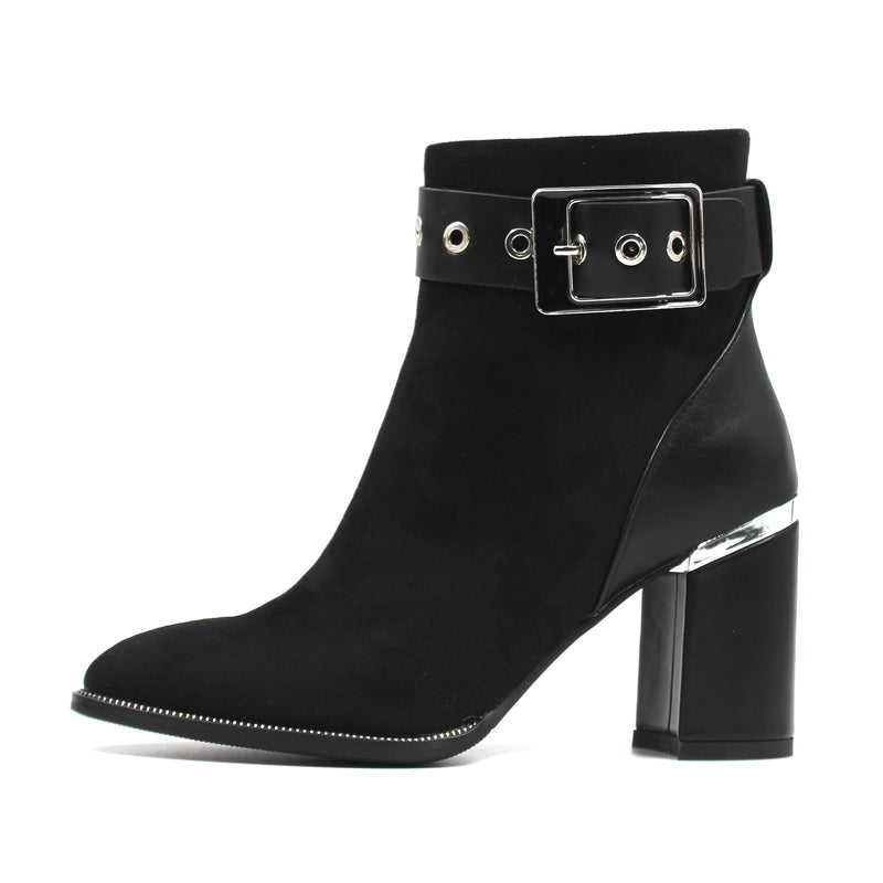 Suede buckle detail ankle boots