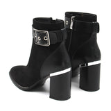 Suede buckle detail ankle boots