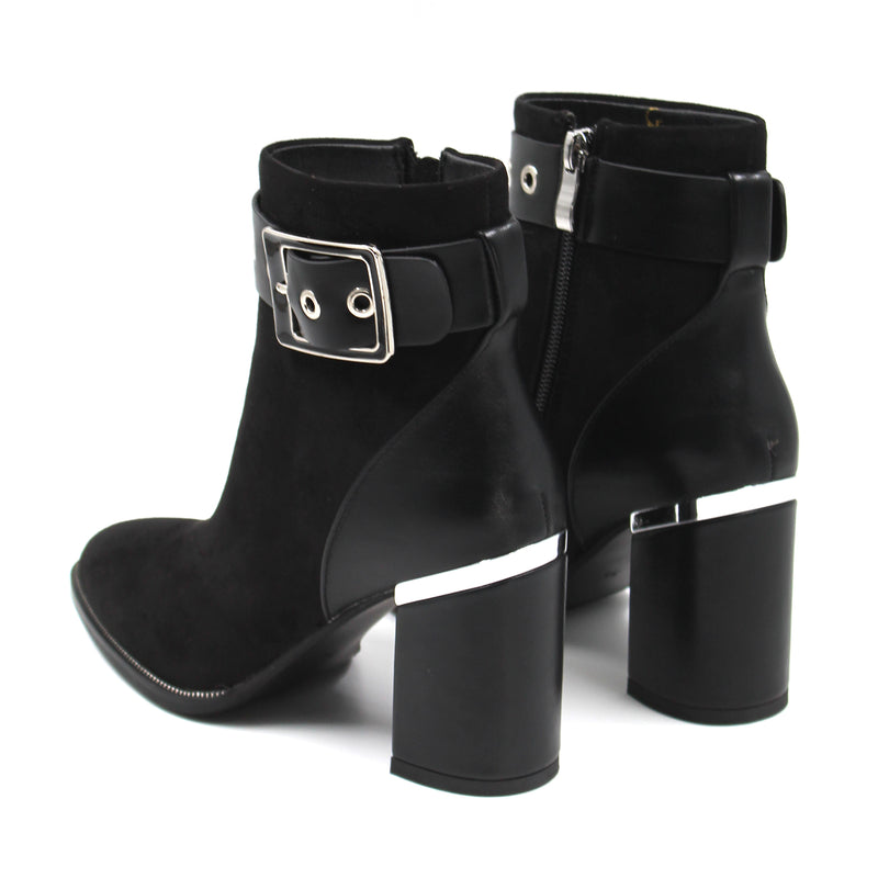 Suede buckle detail ankle boots