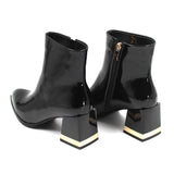 Golden heel detail ankle boots