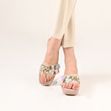 floral embossed wedges