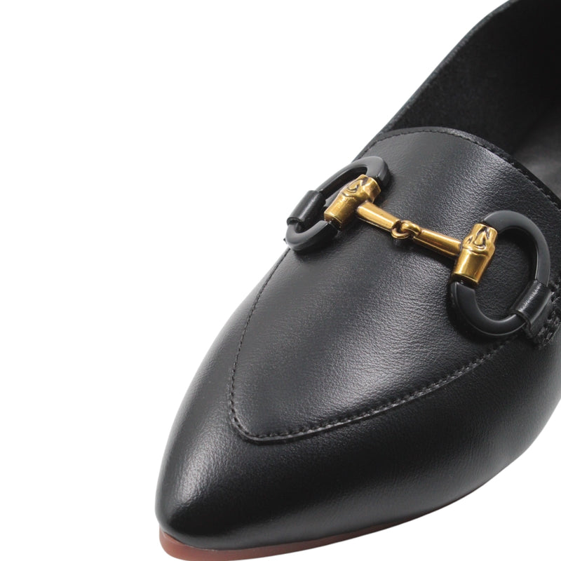 BUCKLED POINTED TOE LOAFERS