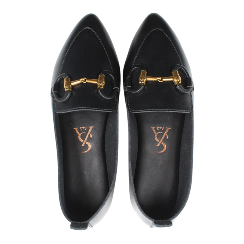 BUCKLED POINTED TOE LOAFERS