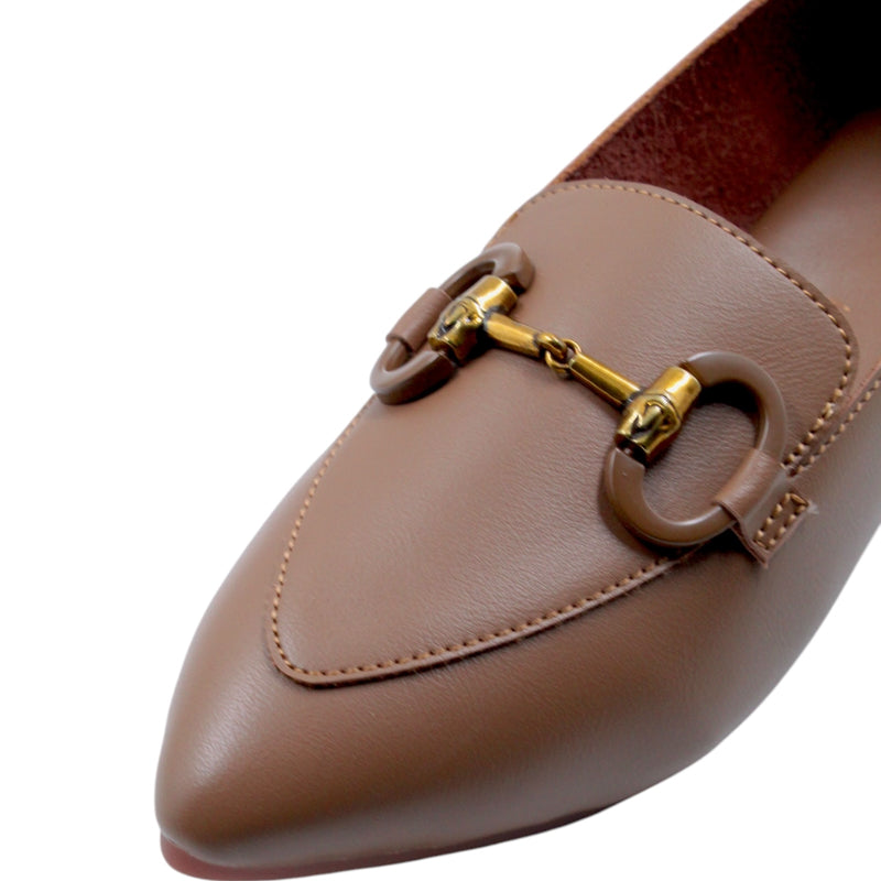 BUCKLED POINTED TOE LOAFERS