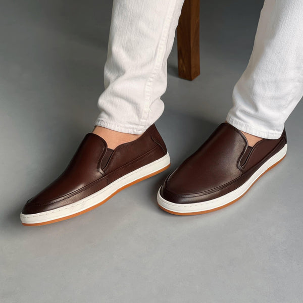 Casual Leather Slip On Loafers