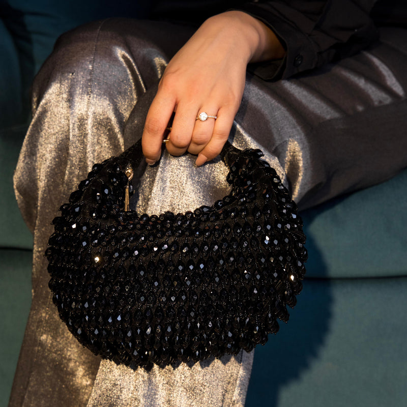 Black Embellished Bobo Bag