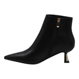 Pointed Toe Kitten Heel Boots