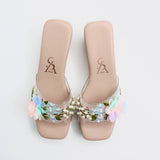 floral embossed wedges