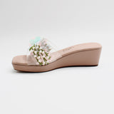 floral embossed wedges