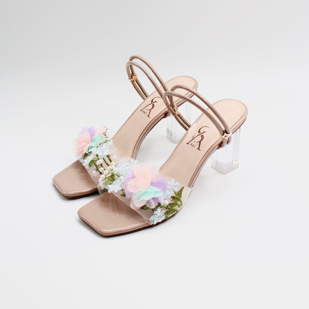 Pastel 2024 floral heels